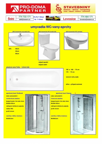 wc sprcha umyvadlo vana